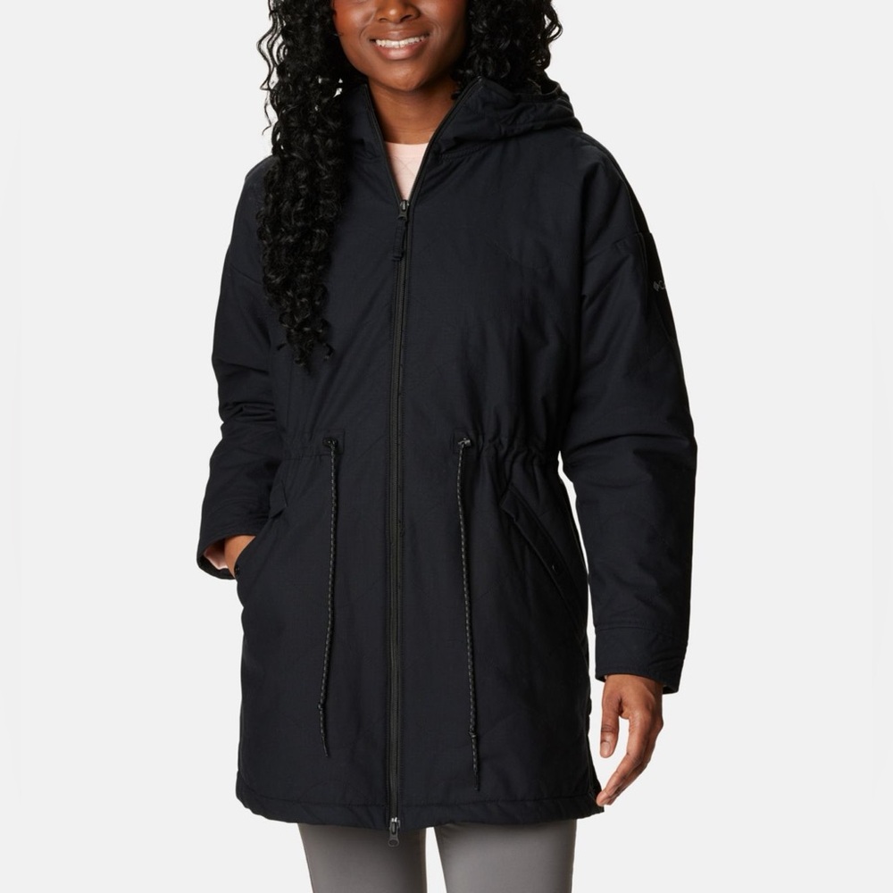 Columbia Crystal Crest Quilted Women’s Jacket Black Sherpa Lined